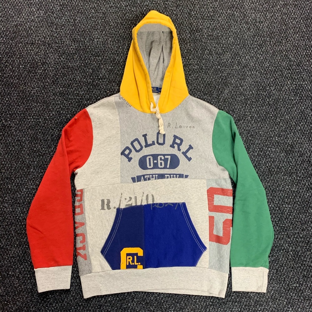 Polo Ralph Lauren P-Wing Athl. Div Mutlicolor Colorblock Hoodie Size Large